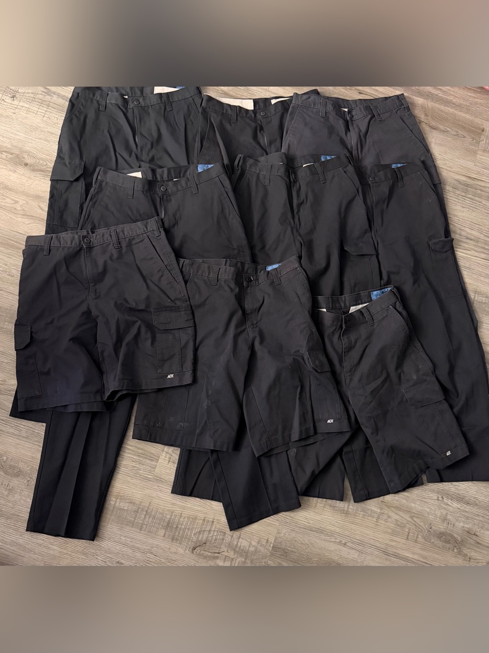 Black Men's Cargo Pants and Shorts Set - Versatile Workwear